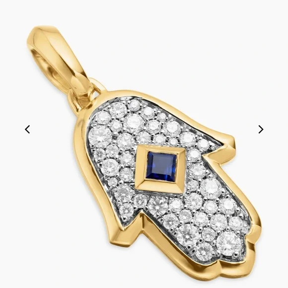 David Yurman Gold and Diamonds Hamsa Pendant - Picture 9 of 11